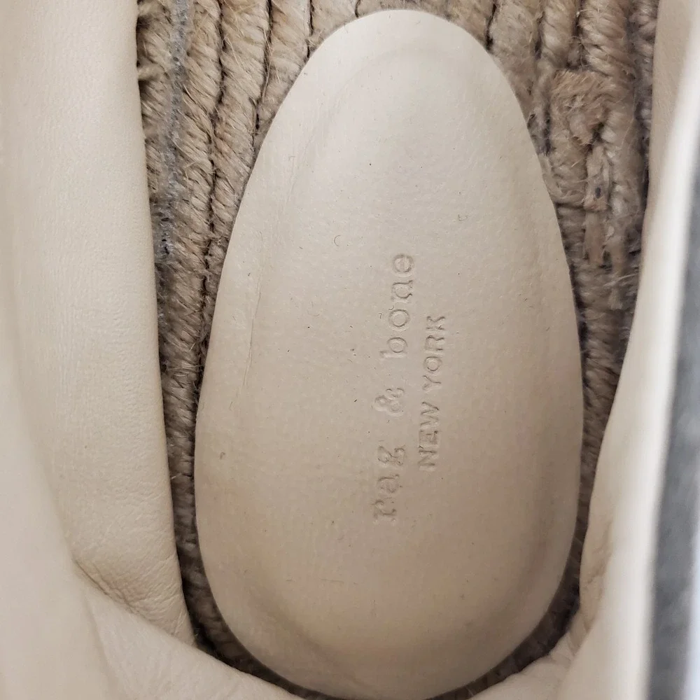 Rag & Bone Women Leather Slip On Platform Espadrilles Size 9.5 US 39.5 EU Brown